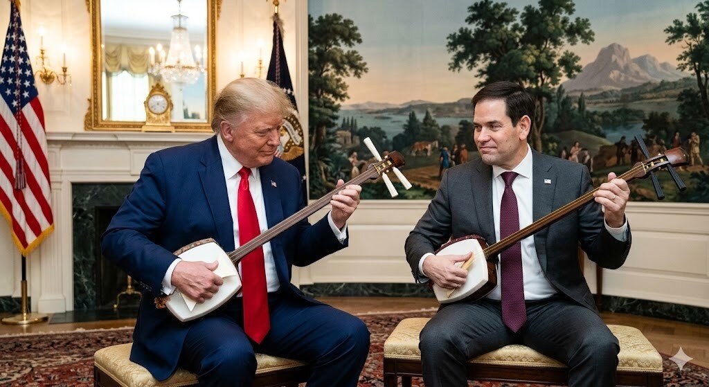 トランプとルビオが三味線を弾いている.jpg
